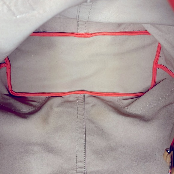 COACH HADLEY striped Coral and cream colored canvas large tote. - Picture 15 of 15